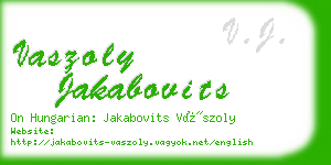 vaszoly jakabovits business card